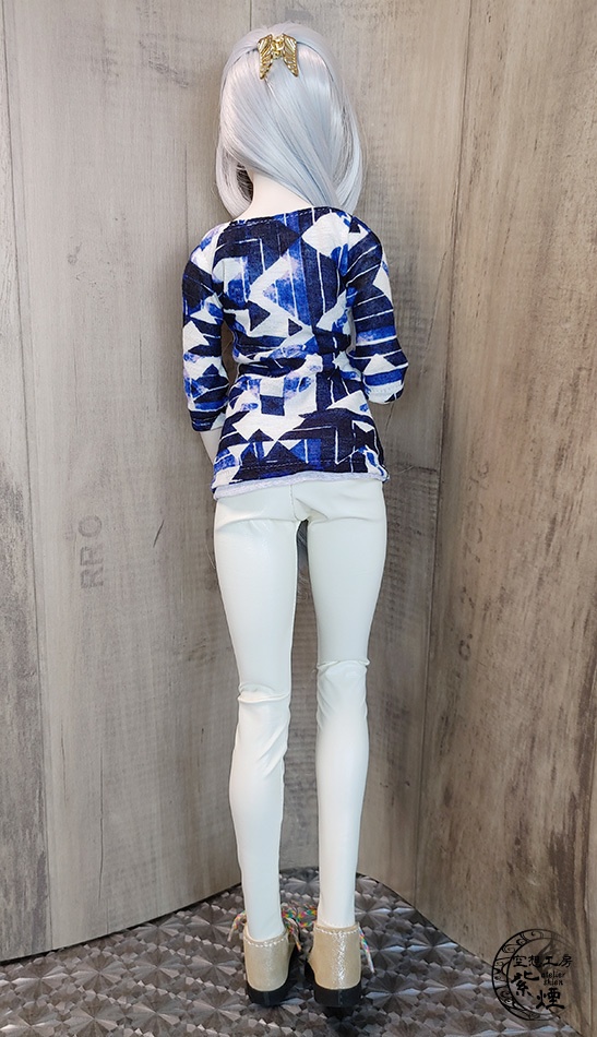 レギンスパンツ フェイクレザーアイボリー:Smart Doll・DD・DDdy用