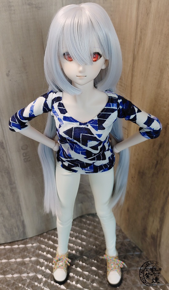 レギンスパンツ フェイクレザーアイボリー:Smart Doll・DD・DDdy用