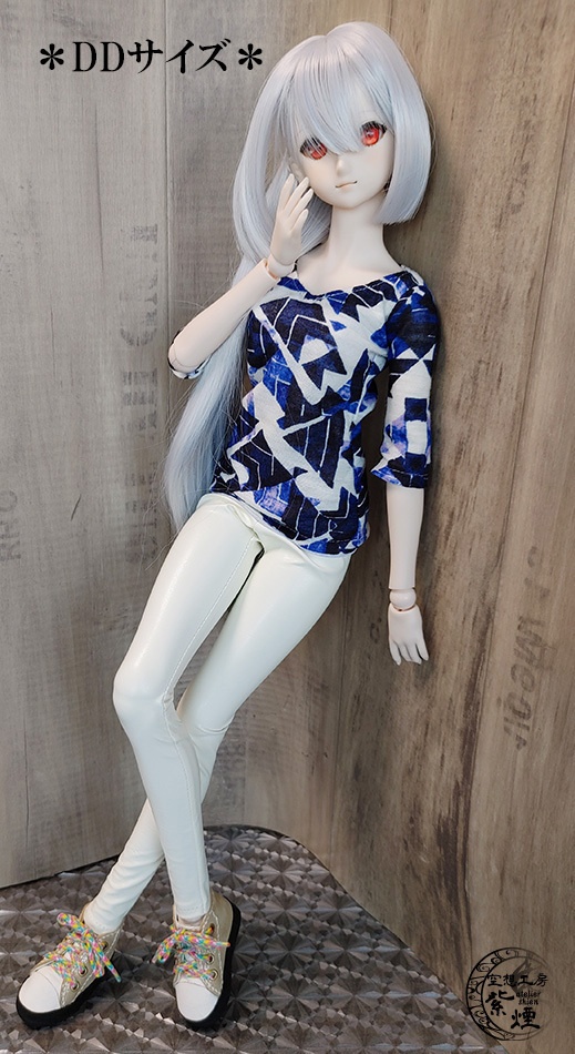 レギンスパンツ フェイクレザーアイボリー:Smart Doll・DD・DDdy用