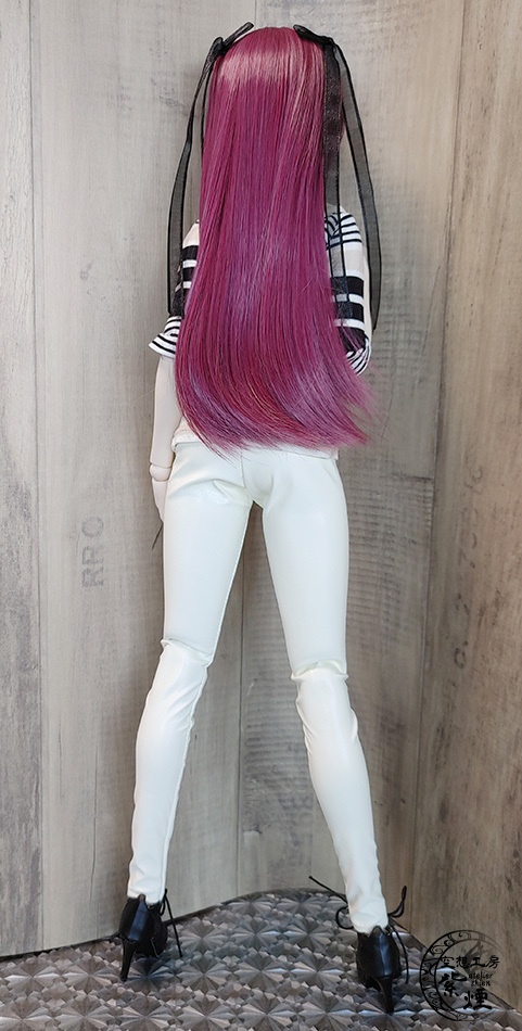 レギンスパンツ フェイクレザーアイボリー:Smart Doll・DD・DDdy用