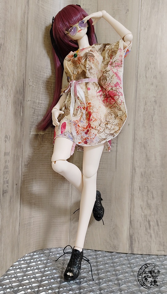 Smart Doll バタフライスリーブワンピース 暖色系 (数量限定)