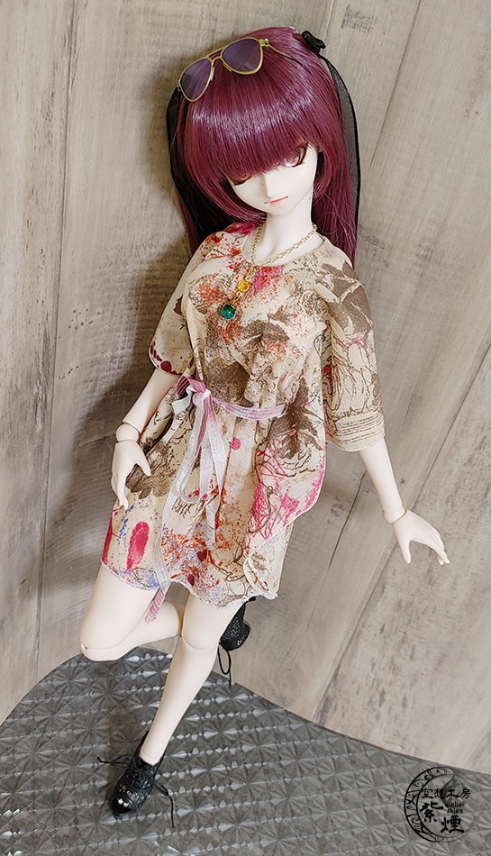 Smart Doll バタフライスリーブワンピース 暖色系 (数量限定)