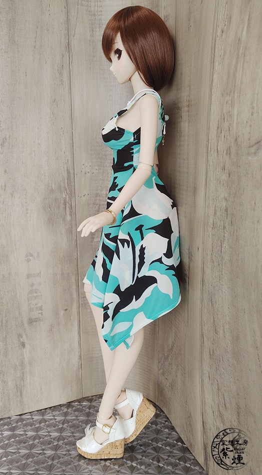 Smart Doll イレギュラーヘムラインワンピース ハイビスカス(ミントグリーン) (限定)