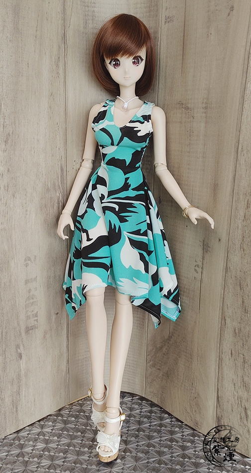 Smart Doll イレギュラーヘムラインワンピース ハイビスカス(ミントグリーン) (限定)
