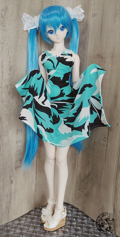 Smart Doll イレギュラーヘムラインワンピース ハイビスカス(ミントグリーン) (限定)