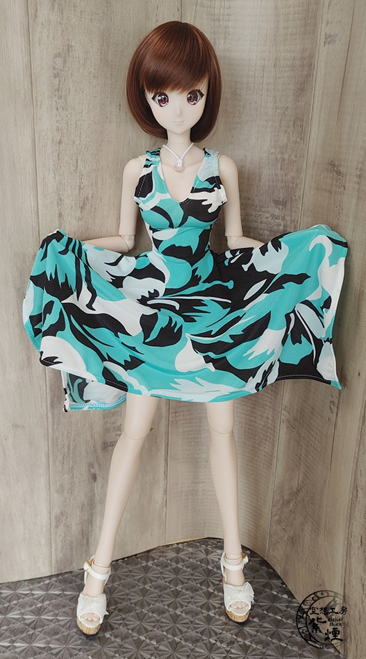 Smart Doll イレギュラーヘムラインワンピース ハイビスカス(ミントグリーン) (限定)