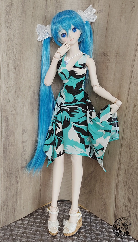 Smart Doll イレギュラーヘムラインワンピース ハイビスカス(ミントグリーン) (限定)