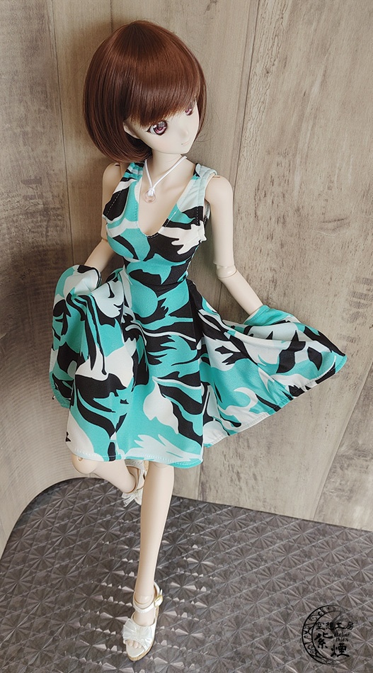 Smart Doll イレギュラーヘムラインワンピース ハイビスカス(ミントグリーン) (限定)