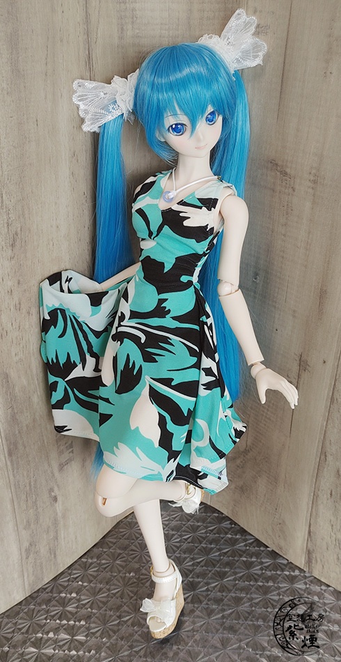 Smart Doll イレギュラーヘムラインワンピース ハイビスカス(ミントグリーン) (限定)