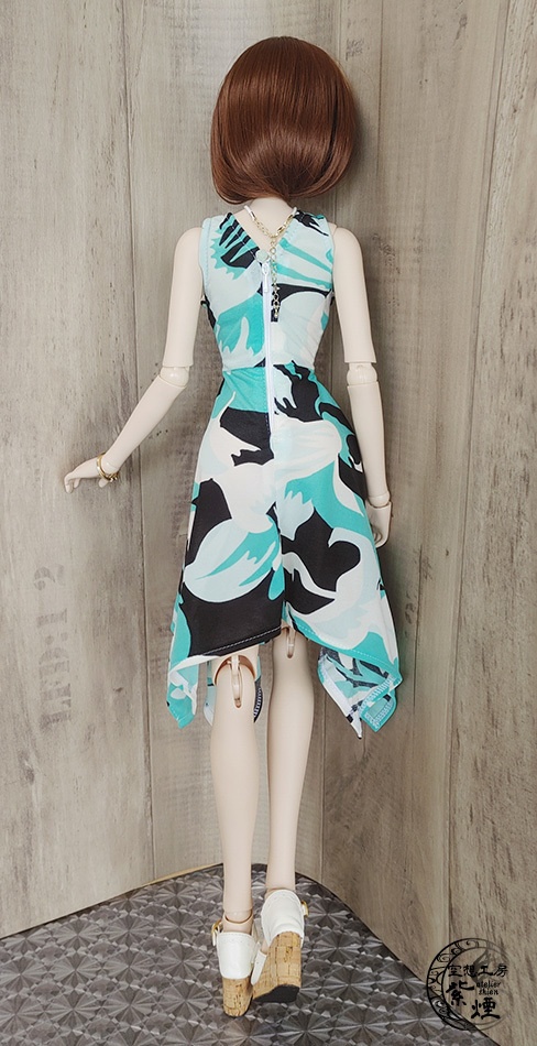 Smart Doll イレギュラーヘムラインワンピース ハイビスカス(ミントグリーン) (限定)