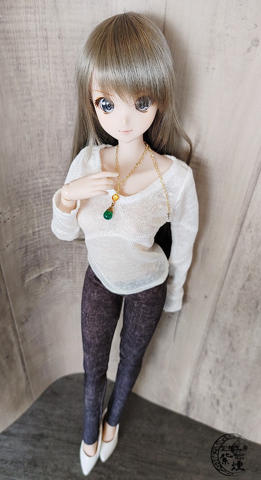 Smart Doll 麻ラウンドネックカットソー オフホワイト