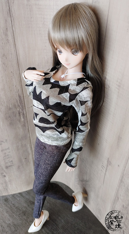 Smart Doll 麻ラウンドネックカットソー グレイッシュ