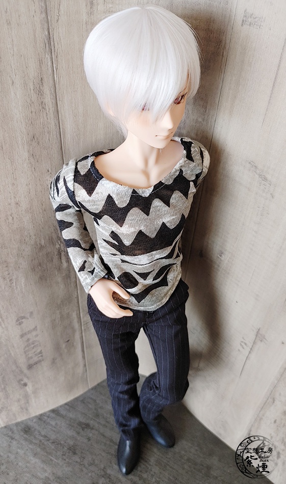 Smart Doll 麻ラウンドネックカットソー グレイッシュ