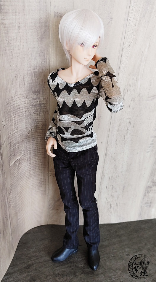 Smart Doll 麻ラウンドネックカットソー グレイッシュ