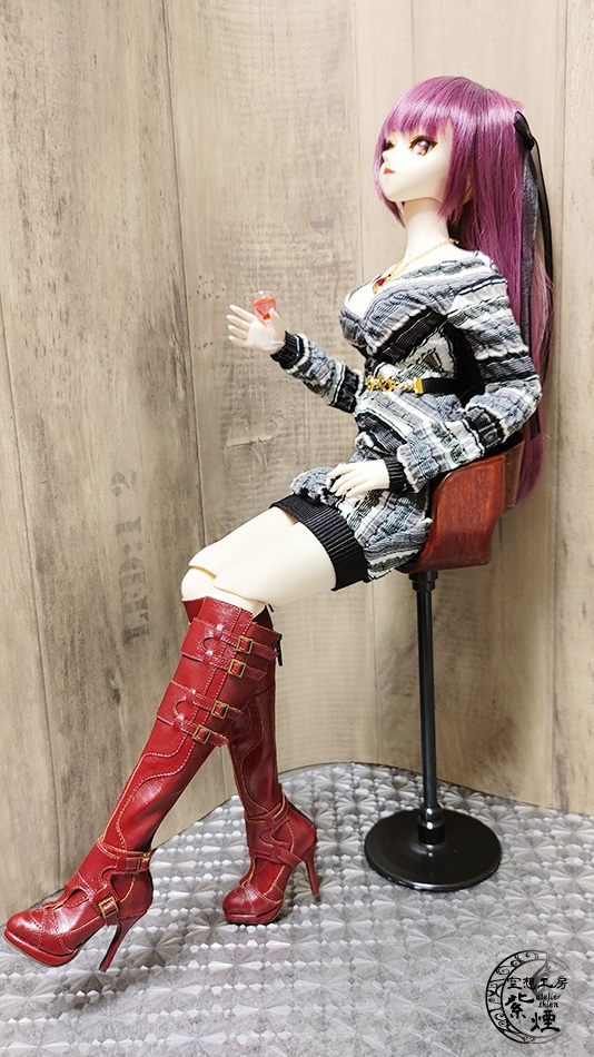 Smart Doll リブニットワンピース ボーダー柄