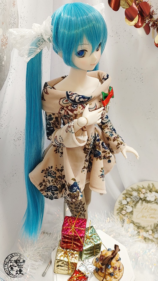 Smart Doll スクエアニットワンピース オフショルブーケ柄 (限定)