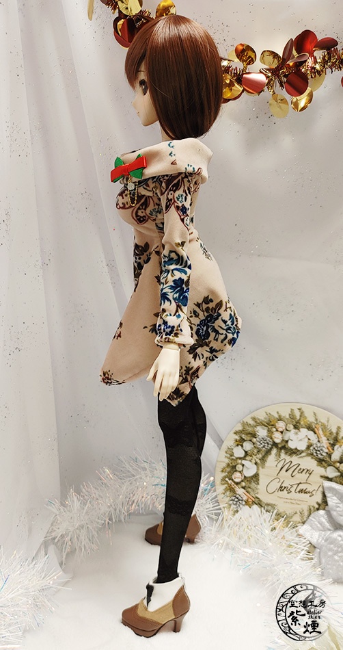 Smart Doll スクエアニットワンピース オフショルブーケ柄 (限定)