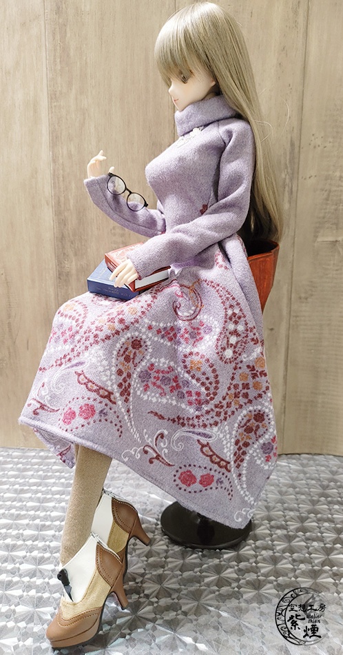 ※終了※ Smart Doll スクエアニットロングワンピース ペイズリー柄 (限定)