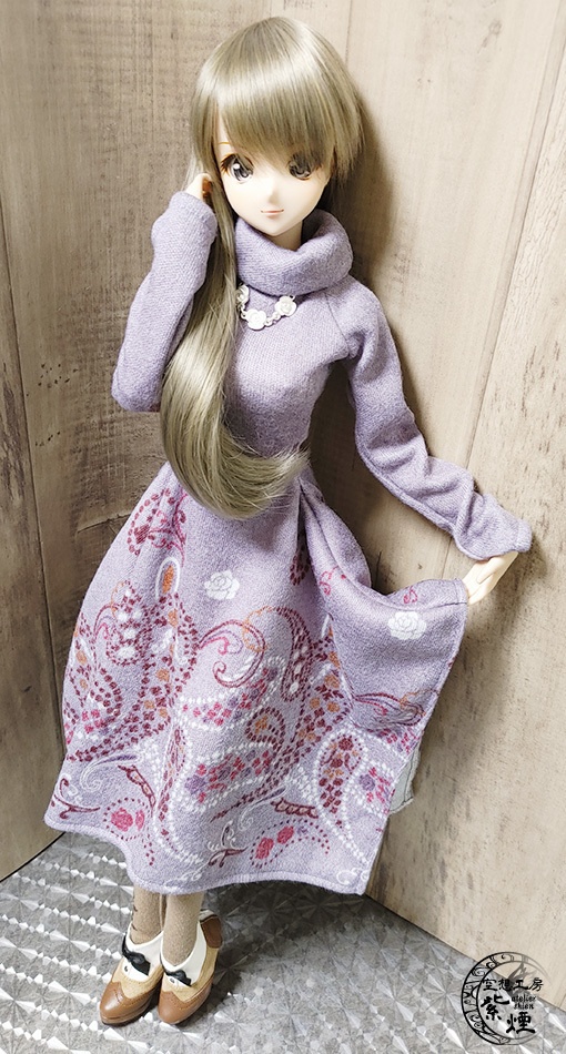 ※終了※ Smart Doll スクエアニットロングワンピース ペイズリー柄 (限定)