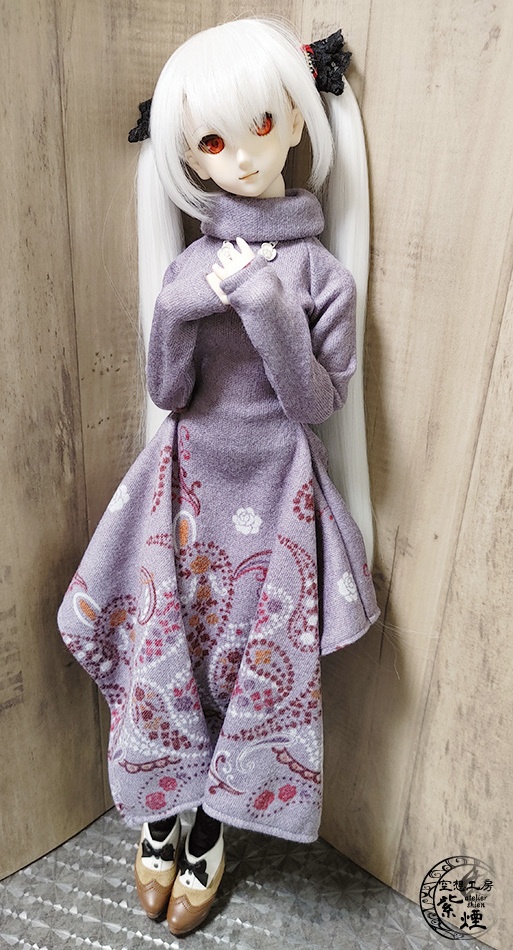 ※終了※ Smart Doll スクエアニットロングワンピース ペイズリー柄 (限定)