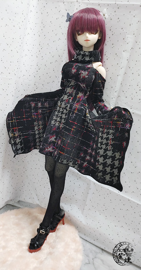 Smart Doll スクエアニットワンピース 千鳥格子柄 (限定)