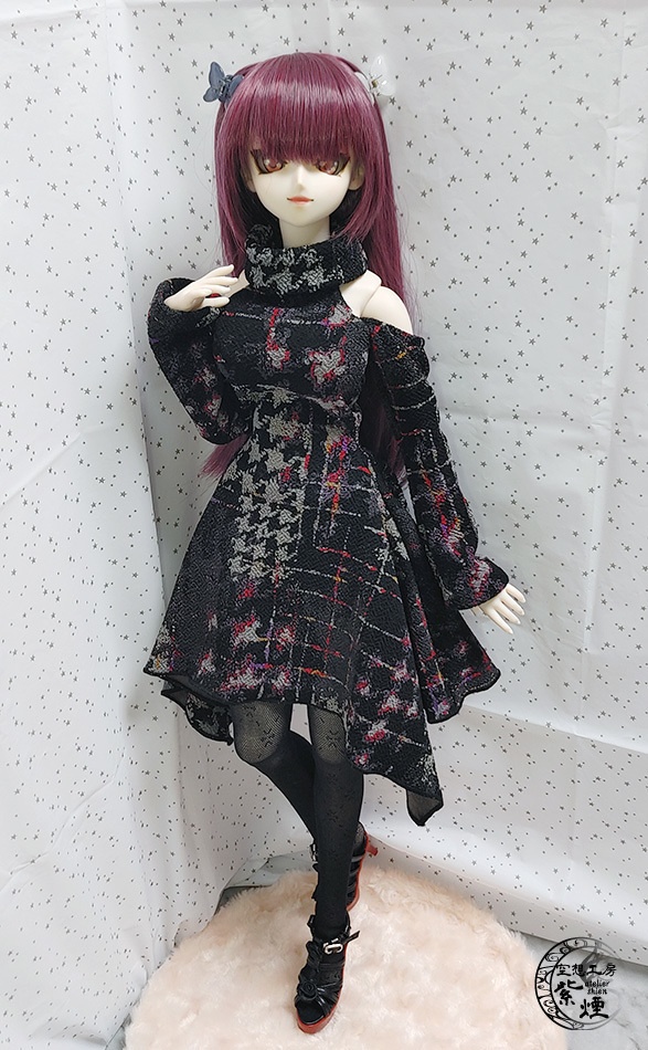 Smart Doll スクエアニットワンピース 千鳥格子柄 (限定)