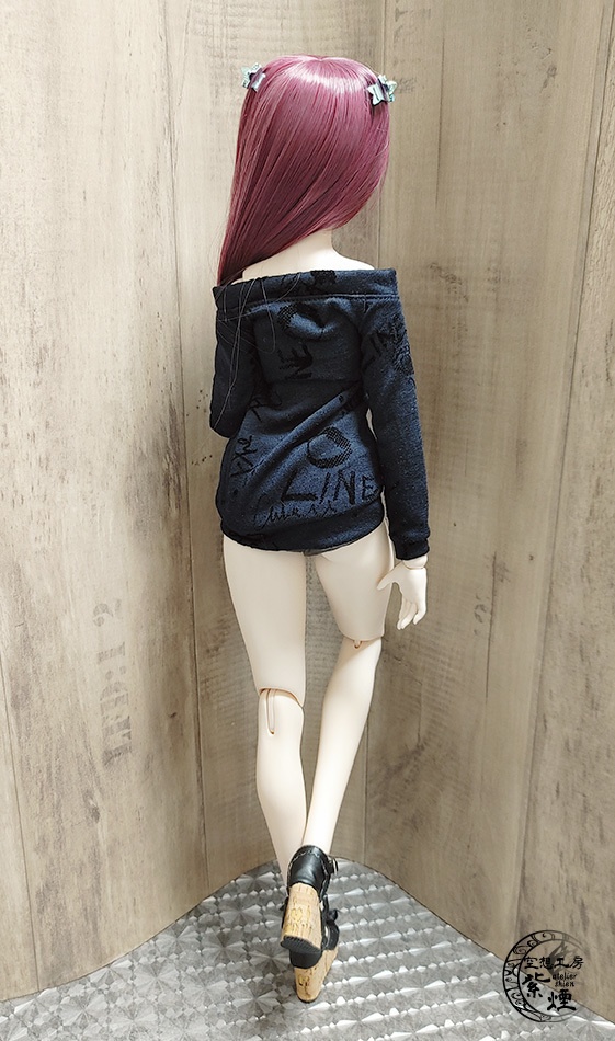 Smart Doll オフショルダー英字フロッキーカットソーワンピース コクーンシルエット