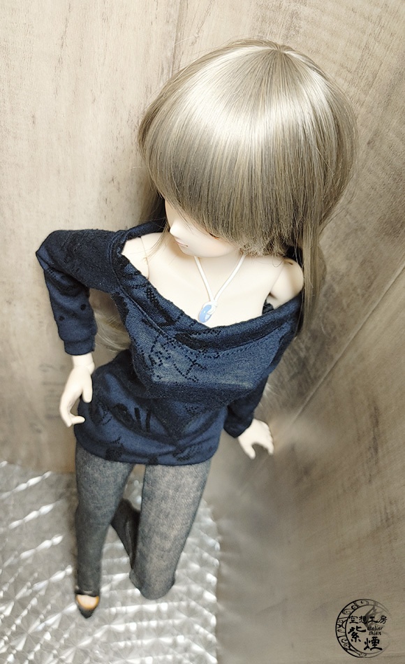 Smart Doll オフショルダー英字フロッキーカットソーワンピース コクーンシルエット