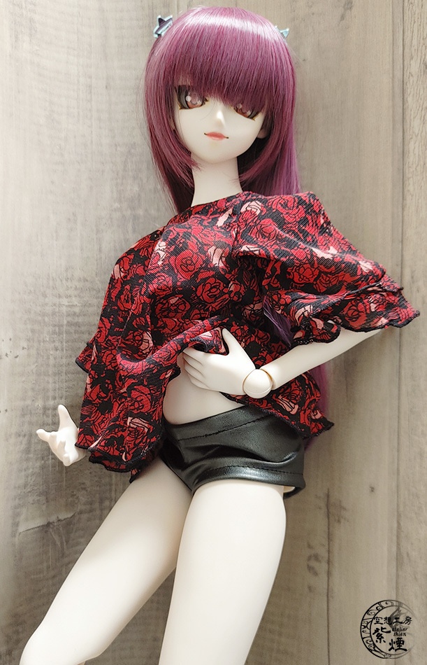 フェイクレザーショートパンツ ガンメタリック:Smart Doll・DD・DDdy用