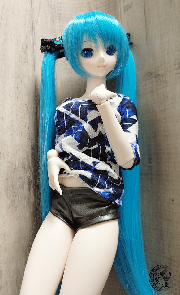 フェイクレザーショートパンツ ガンメタリック:Smart Doll・DD・DDdy用