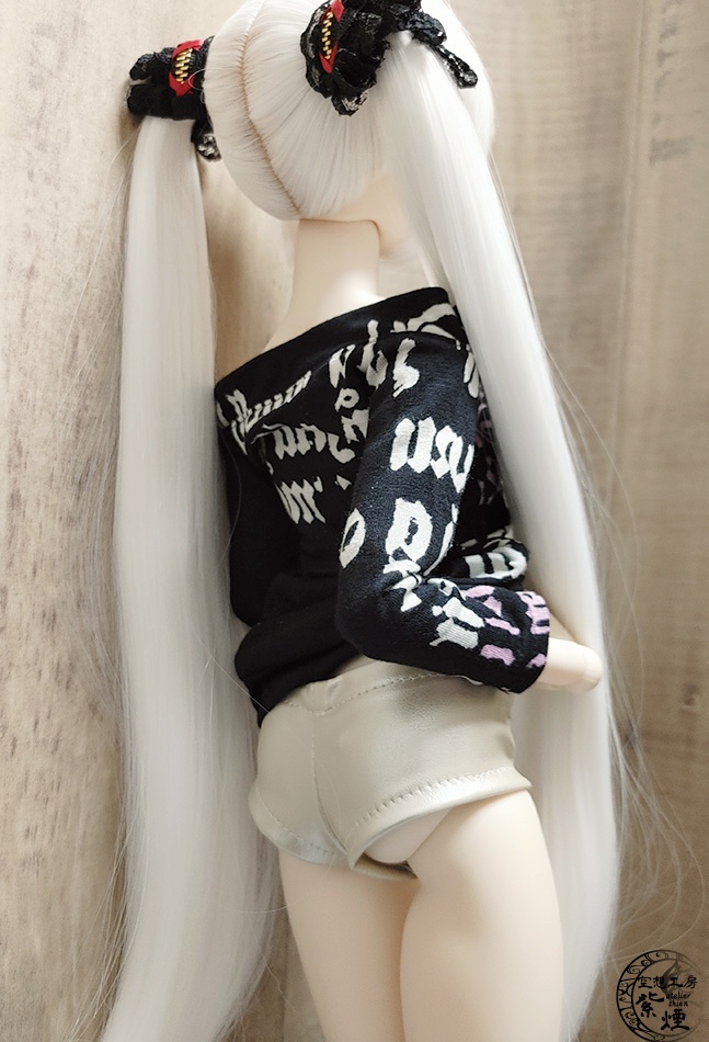 フェイクレザーショートパンツ プラチナ:Smart Doll・DD・DDdy用