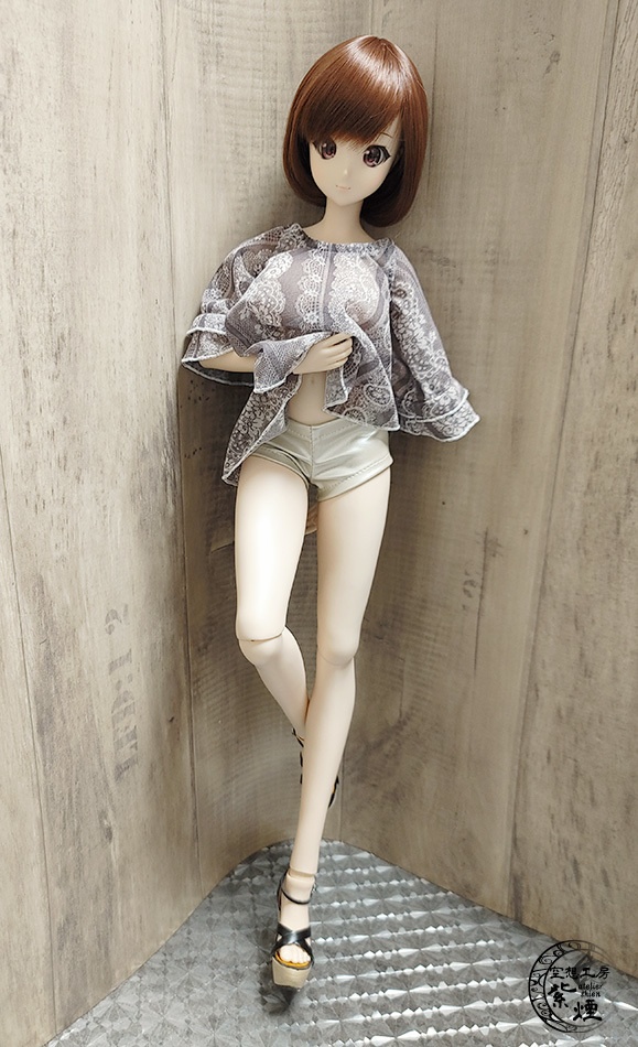 フェイクレザーショートパンツ プラチナ:Smart Doll・DD・DDdy用