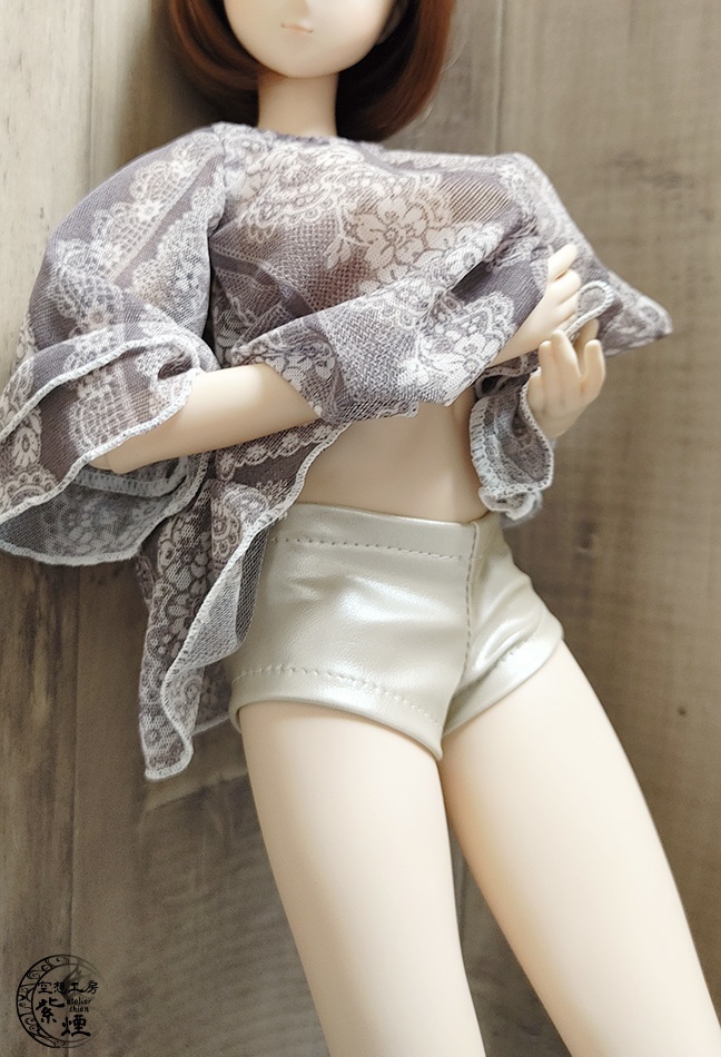 フェイクレザーショートパンツ プラチナ:Smart Doll・DD・DDdy用