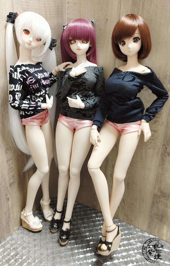 フェイクレザーショートパンツ　ピンク：Smart Doll・DD・DDdy用
