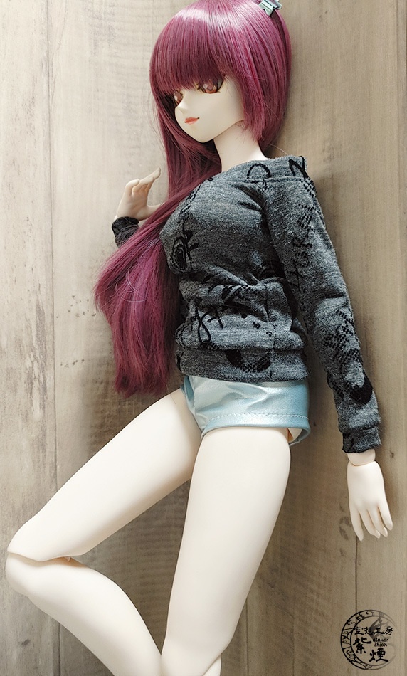 フェイクレザーショートパンツ ライトブルー:Smart Doll・DD・DDdy用
