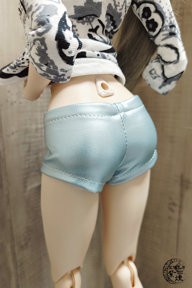 フェイクレザーショートパンツ ライトブルー:Smart Doll・DD・DDdy用