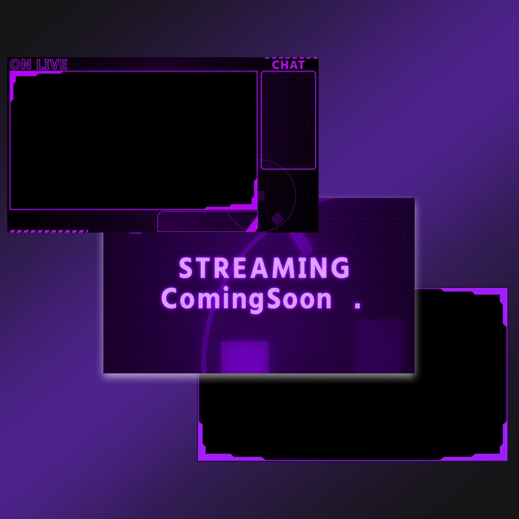 【5カラー】動く配信用オーバーレイ 3点セット【セット素材】