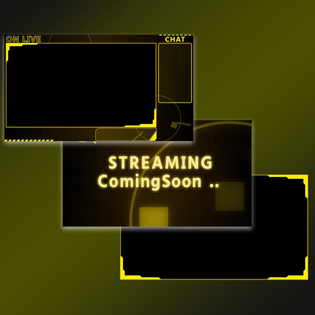 【5カラー】動く配信用オーバーレイ 3点セット【セット素材】