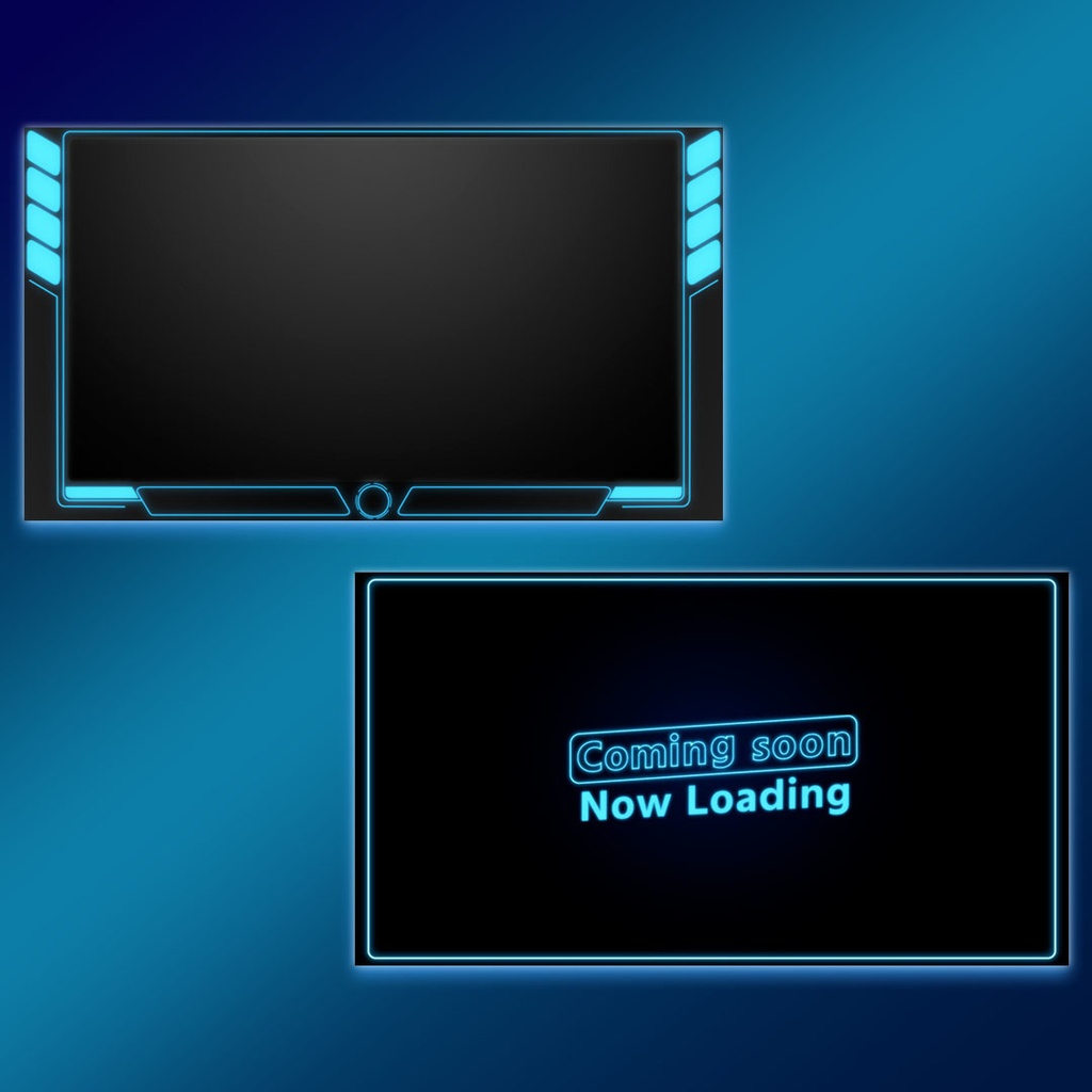 【4カラー】動く配信用 オーバーレイ&待機画面【ネオンカラー】