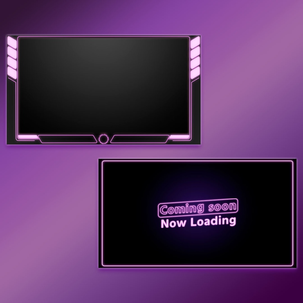 【4カラー】動く配信用 オーバーレイ&待機画面【ネオンカラー】