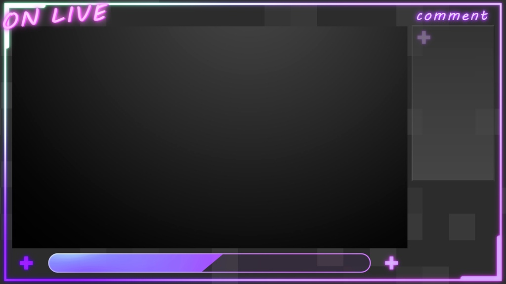 【光る】カラフルな動く配信用 オーバーレイ【2パターン4種類】