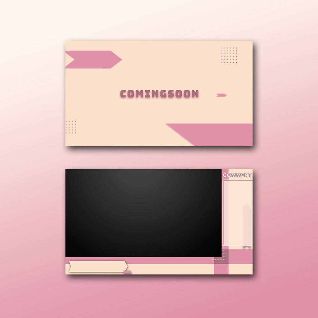 【6カラー】動く配信用 オーバーレイ&待機画面【2点セット】