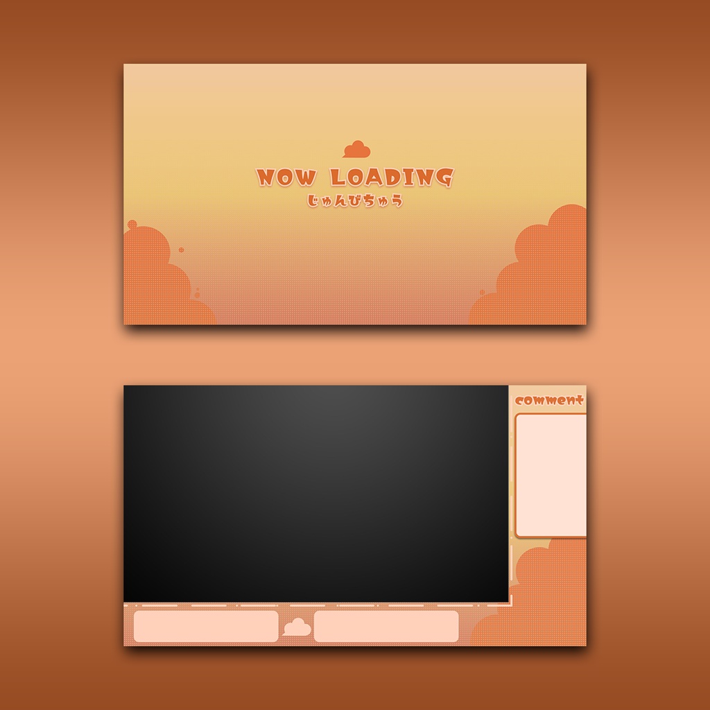 【3カラー】動く配信用オーバーレイ & 待機画面【セット素材】