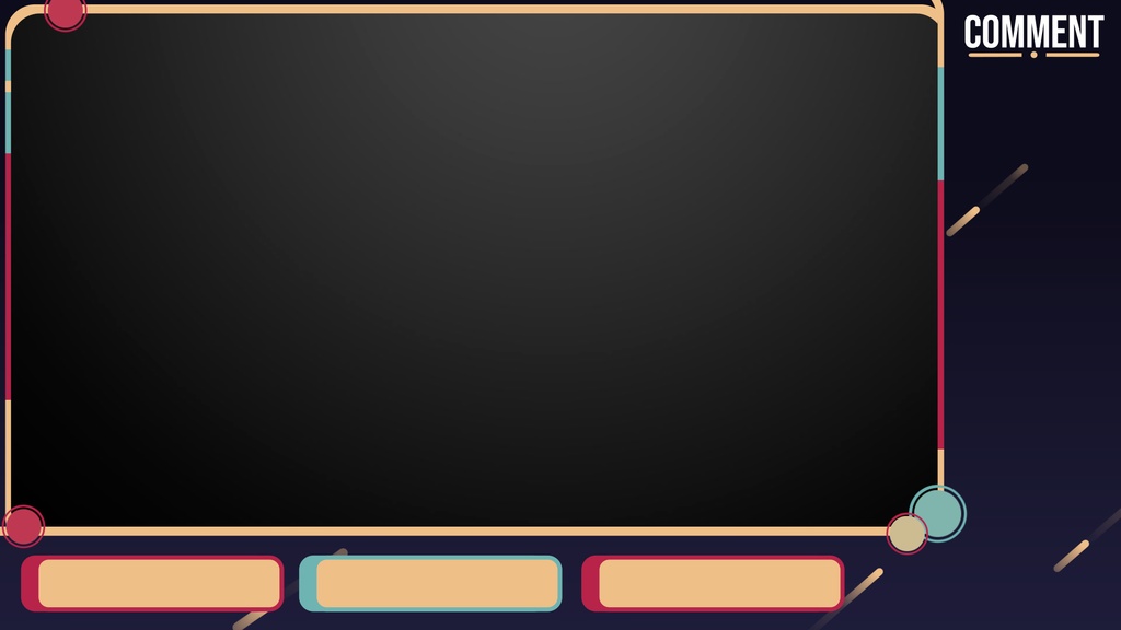 レトロ&コズミック感のある動く配信用オーバーレイ 3点セット【セット】