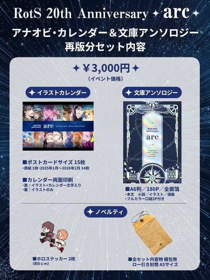 RotS 20th Anniversary『arc』カレンダー＆文庫アンソロジー セット