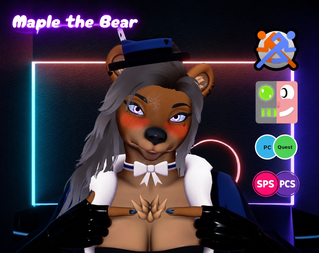 Maple the Bear 【VRChat / PC・Quest対応】｜女性クマ・ケモノアバター