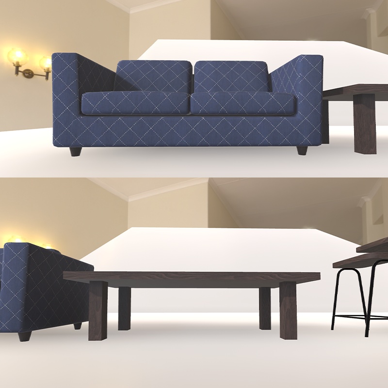 <Cafe&Bar Series>ソファー・テーブル・椅子・飾り棚セット 8点 2色展開