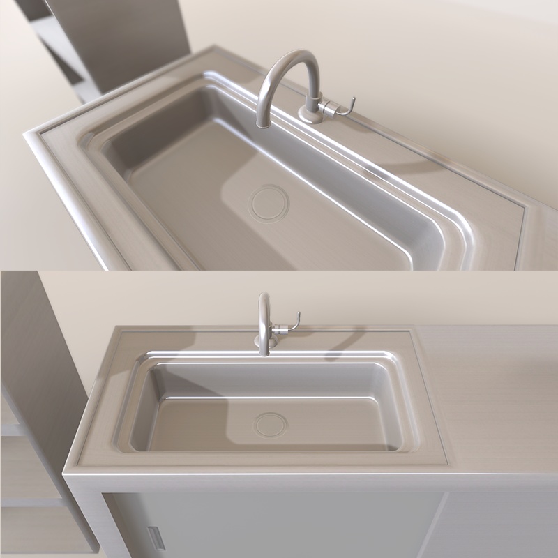 <Cafe&Bar Series>キッチンセット6点(シンク・IHクッキングヒーター・冷蔵庫・棚)