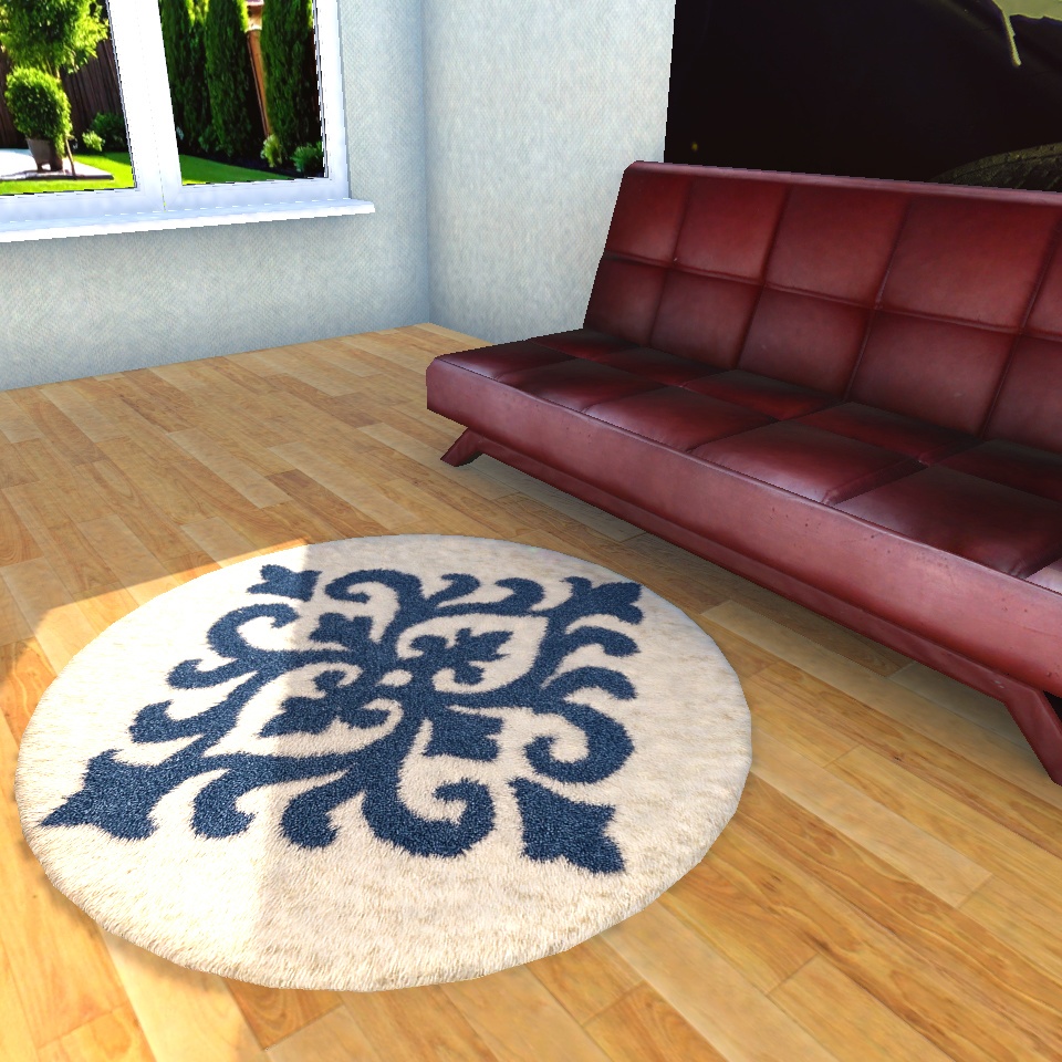 ふわふわ風ラグ(絨毯)円形4種+花形4種 / Rug(carpet) Round4 & Flower4