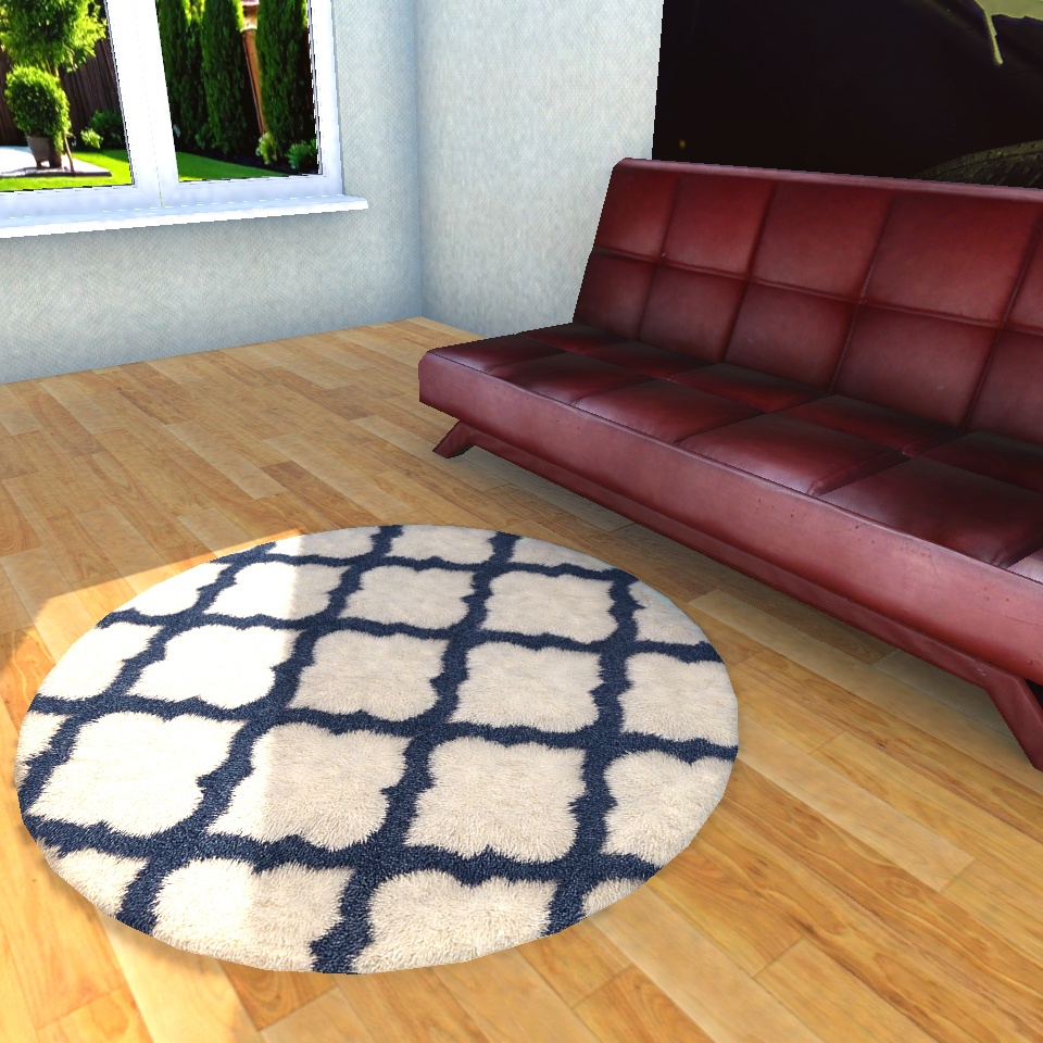 ふわふわ風ラグ(絨毯)円形4種+花形4種 / Rug(carpet) Round4 & Flower4